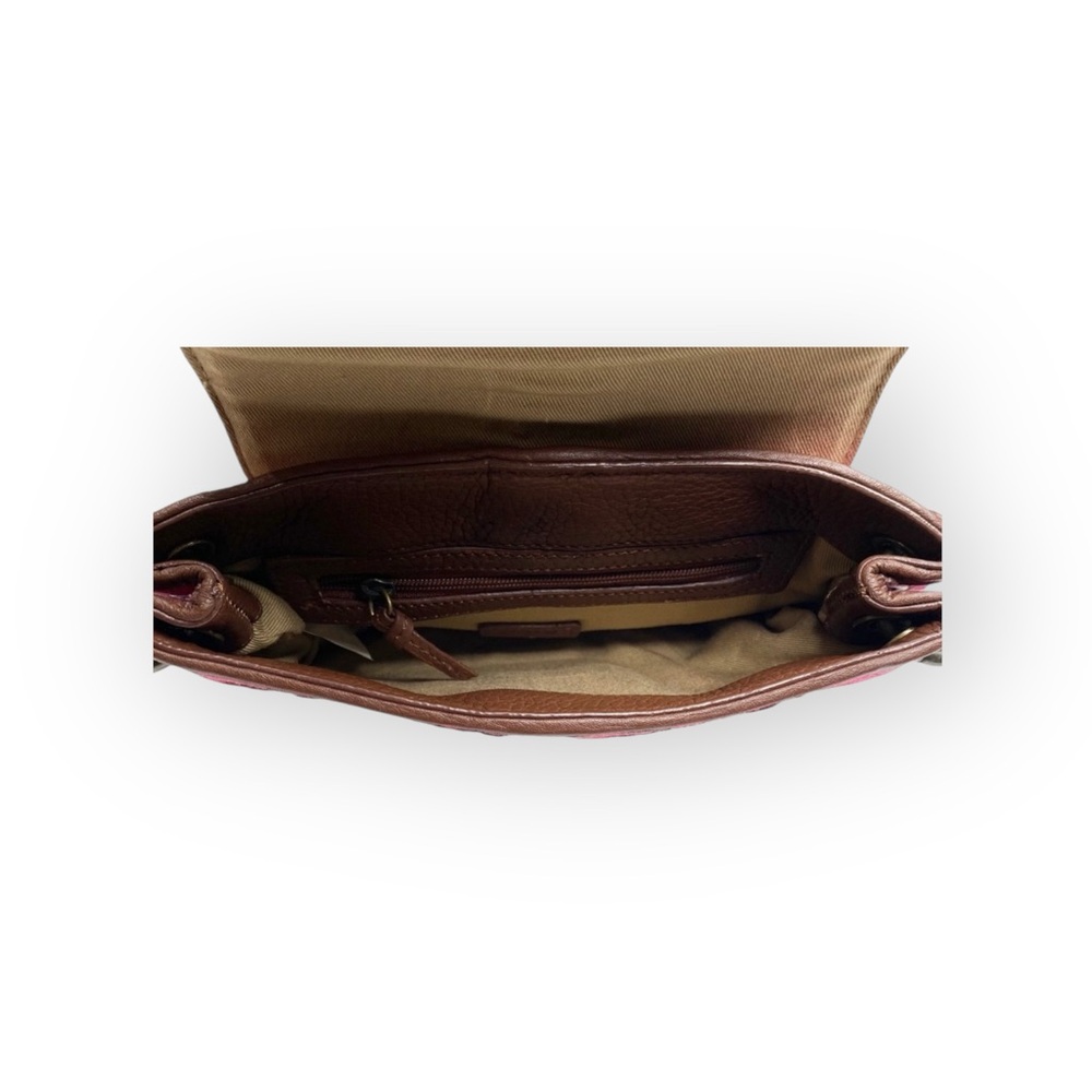 J Crew ᪥ Tweed Antique Gold Chain Handle Mini Handbag Bag ᪥ Red Wool ᪥ Leather - Picture 12 of 16